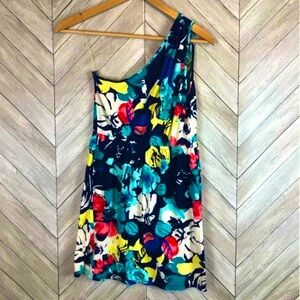 Vintage Floral One-Shoulder Dress